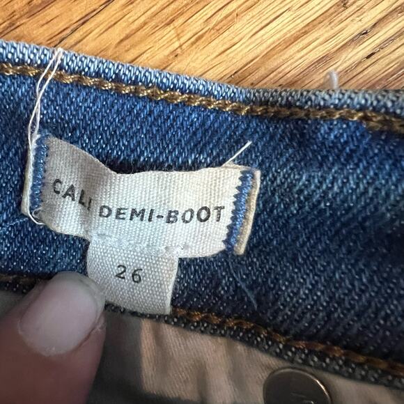 Madewell Jeans Womens 26 Cali Demi Boot Blue Denim Raw Hem - Picture 6 of 12